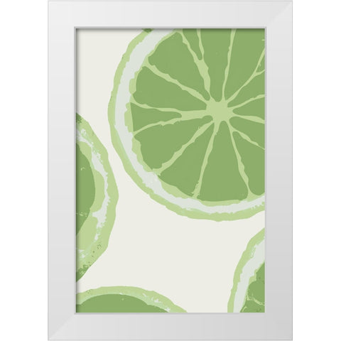 Juicy Lime White Modern Wood Framed Art Print by Stelfox, Norm