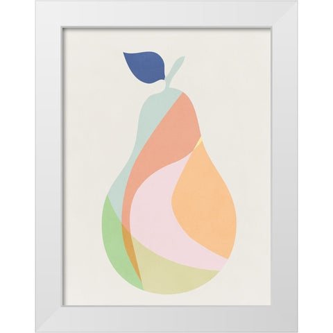 Pear I White Modern Wood Framed Art Print by Stelfox, Norm