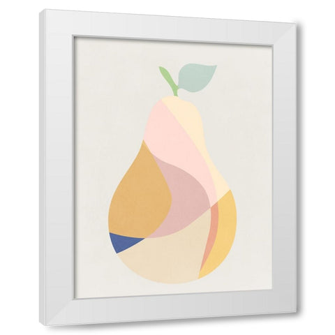 Pear II White Modern Wood Framed Art Print by Stelfox, Norm