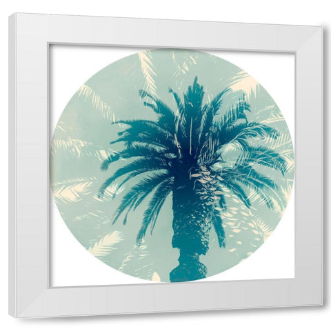 Blue Palm I  White Modern Wood Framed Art Print by Stelfox, Norm