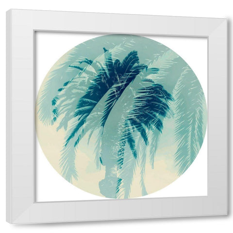 Blue Palm II  White Modern Wood Framed Art Print by Stelfox, Norm