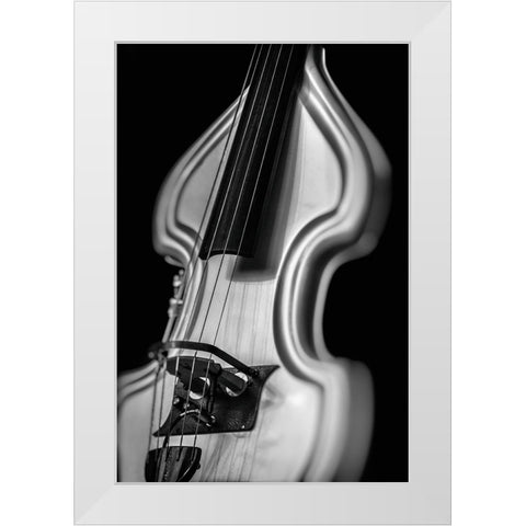 Silver Guitar  White Modern Wood Framed Art Print by Stelfox, Norm