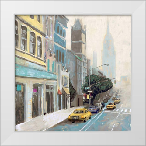 New York White Modern Wood Framed Art Print by Novak, Rick