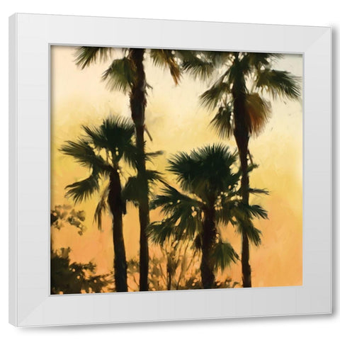 Morning Palm Tree I White Modern Wood Framed Art Print by Novak, Rick