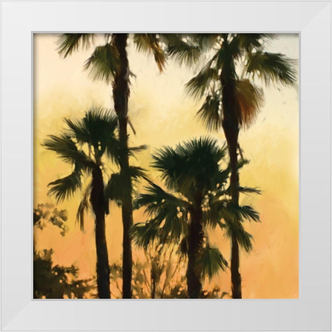 Morning Palm Tree I White Modern Wood Framed Art Print by Novak, Rick