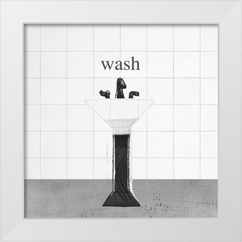 Sink White Modern Wood Framed Art Print by Novak, Rick