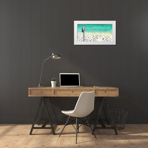 Beach Joy White Modern Wood Framed Art Print by Novak, Rick