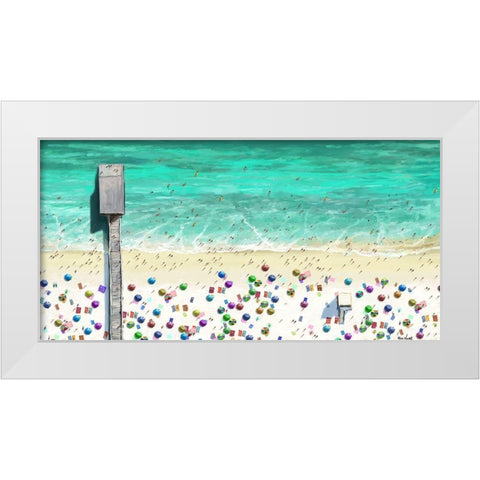 Beach Joy White Modern Wood Framed Art Print by Novak, Rick