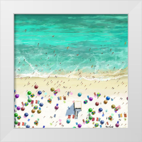 The Beaches II White Modern Wood Framed Art Print by Novak, Rick