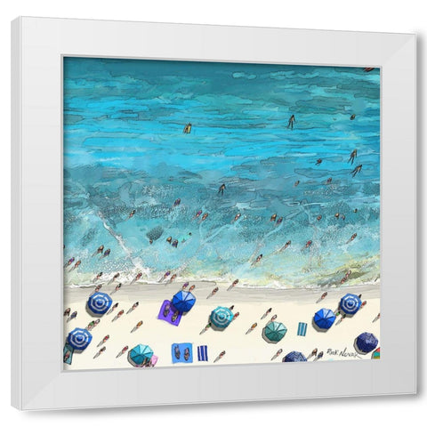 Hot Summer Beach White Modern Wood Framed Art Print by Novak, Rick