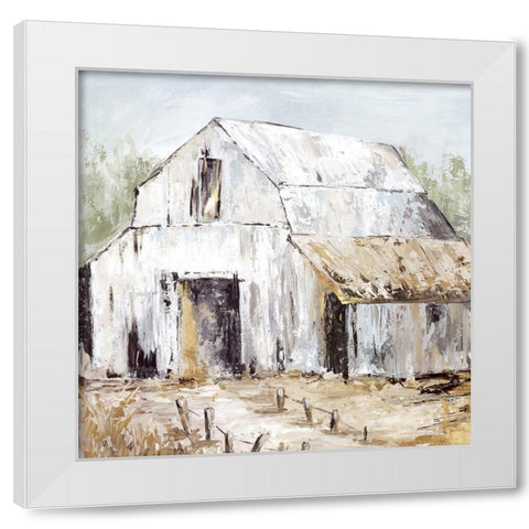 White Barn  White Modern Wood Framed Art Print by Jones, Eli