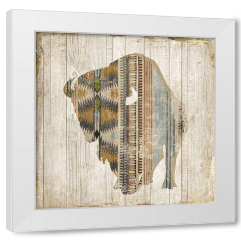 Navaho Bison I  White Modern Wood Framed Art Print by Jones, Eli