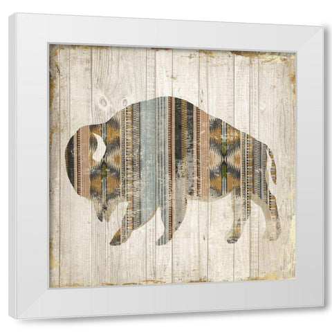 Navaho Bison II  White Modern Wood Framed Art Print by Jones, Eli