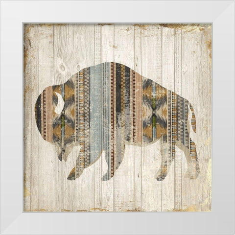 Navaho Bison II  White Modern Wood Framed Art Print by Jones, Eli