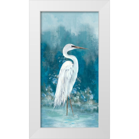 Regal White Egret I White Modern Wood Framed Art Print by Jones, Eli
