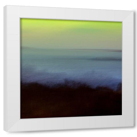 Green Ocean II White Modern Wood Framed Art Print by Joy, Olivia