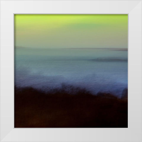Green Ocean II White Modern Wood Framed Art Print by Joy, Olivia
