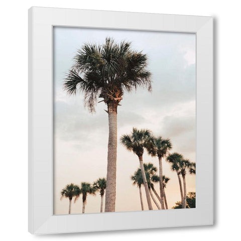 Tall Palms  White Modern Wood Framed Art Print by Joy, Olivia