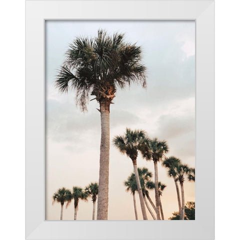Tall Palms  White Modern Wood Framed Art Print by Joy, Olivia