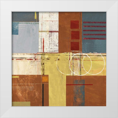 Amber Waves White Modern Wood Framed Art Print by Chuqui, Olga