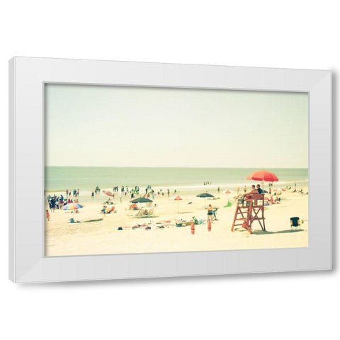 Blue Skies White Modern Wood Framed Art Print by Joy, Olivia