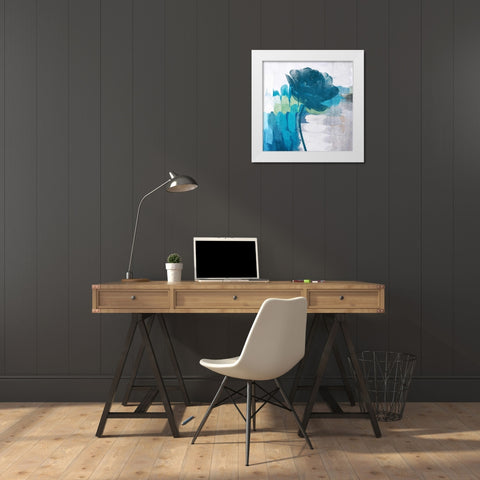 The Blue Breeze White Modern Wood Framed Art Print by Orlov, Irena