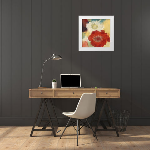 Blooming Flowers White Modern Wood Framed Art Print by Orlov, Irena