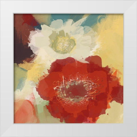 Blooming Flowers White Modern Wood Framed Art Print by Orlov, Irena
