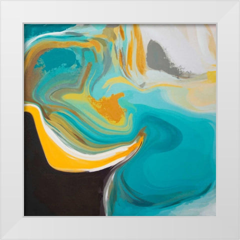 Liquid Energy I White Modern Wood Framed Art Print by Orlov, Irena