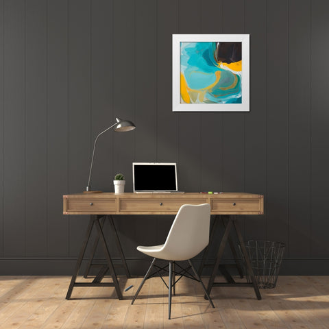 Liquid Energy II White Modern Wood Framed Art Print by Orlov, Irena