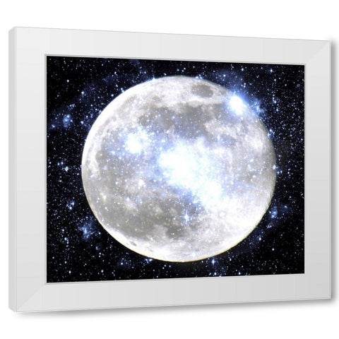 Midnight Moonlight  White Modern Wood Framed Art Print by Orlov, Irena