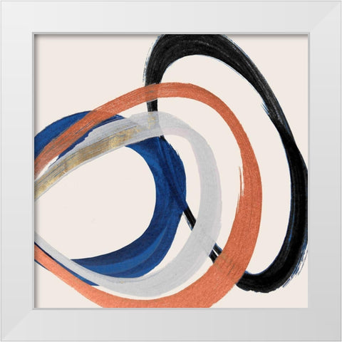 Linked Up  White Modern Wood Framed Art Print by Orlov, Irena