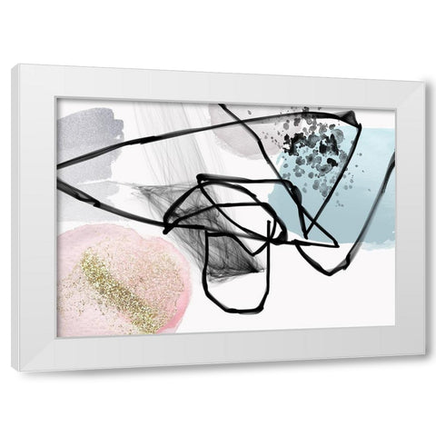 Blue Illusion  White Modern Wood Framed Art Print by Orlov, Irena