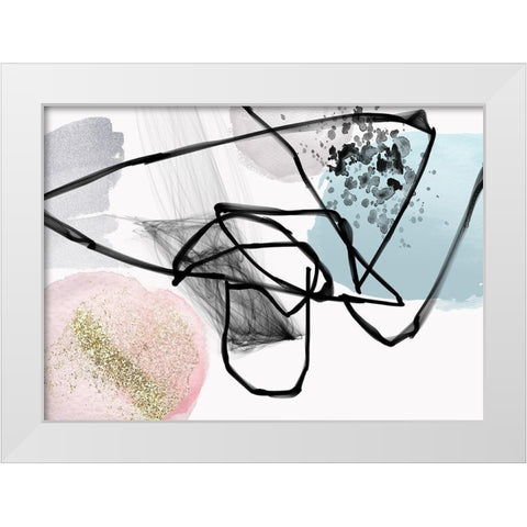 Blue Illusion  White Modern Wood Framed Art Print by Orlov, Irena