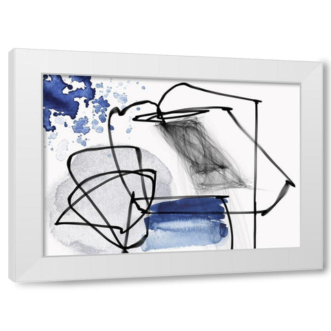 Illusion of Blue  White Modern Wood Framed Art Print by Orlov, Irena
