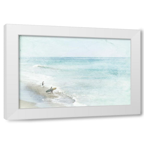 Blue Surfing  White Modern Wood Framed Art Print by Orlov, Irena