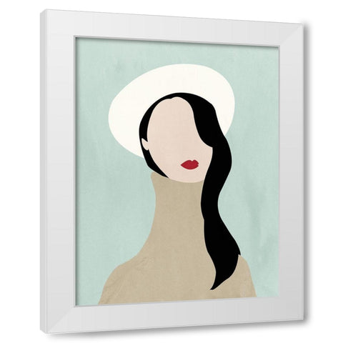 Selfportrait White Modern Wood Framed Art Print by Sozi