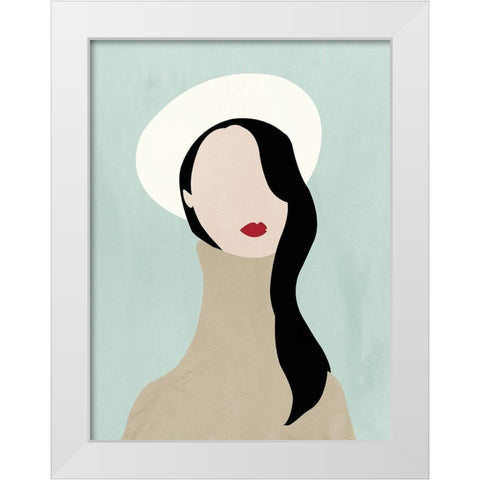 Selfportrait White Modern Wood Framed Art Print by Sozi