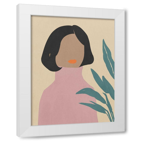 Prudence White Modern Wood Framed Art Print by Sozi