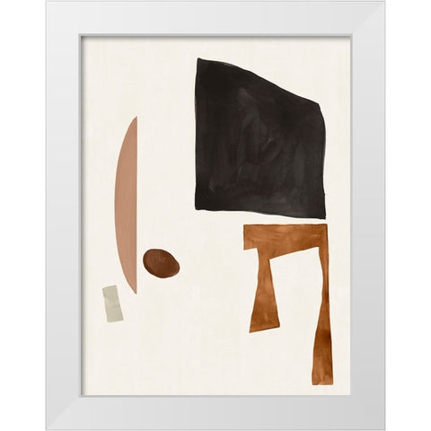 Blockway I White Modern Wood Framed Art Print by Sozi
