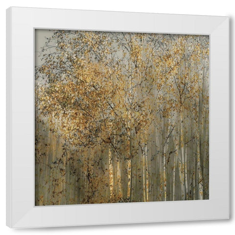 Birch Impression White Modern Wood Framed Art Print by Talen