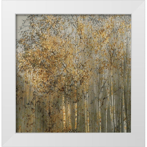 Birch Impression White Modern Wood Framed Art Print by Talen
