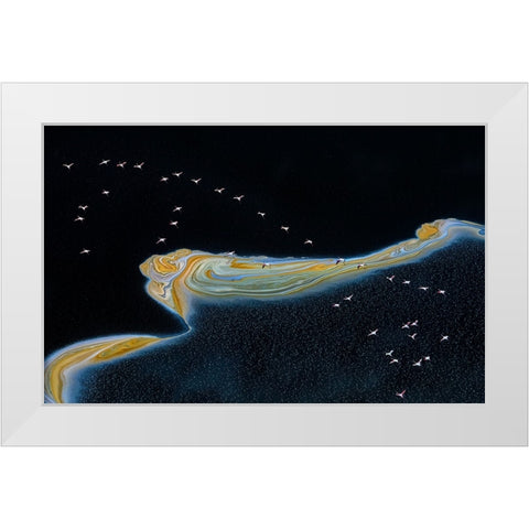 Dancer  in the Sky White Modern Wood Framed Art Print by Fischer