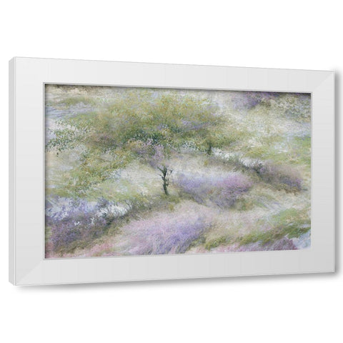 Talen - Flowering heather White Modern Wood Framed Art Print by 1x