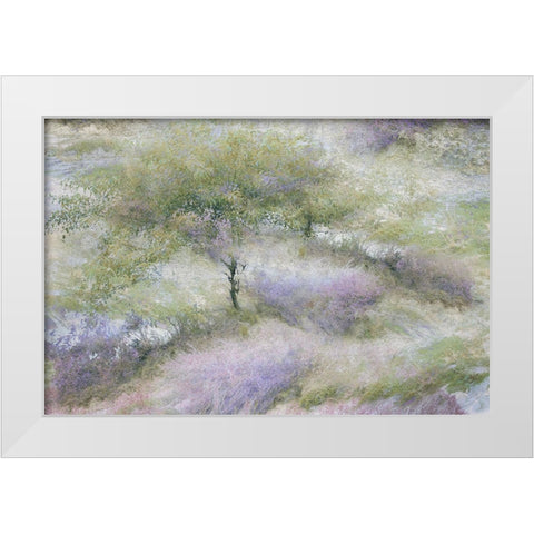 Talen - Flowering heather White Modern Wood Framed Art Print by 1x