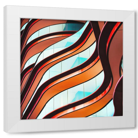 Flour - Concrete Curves White Modern Wood Framed Art Print by Flour