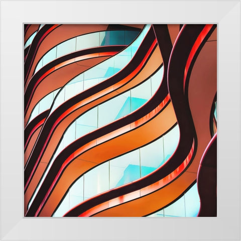 Flour - Concrete Curves White Modern Wood Framed Art Print by Flour