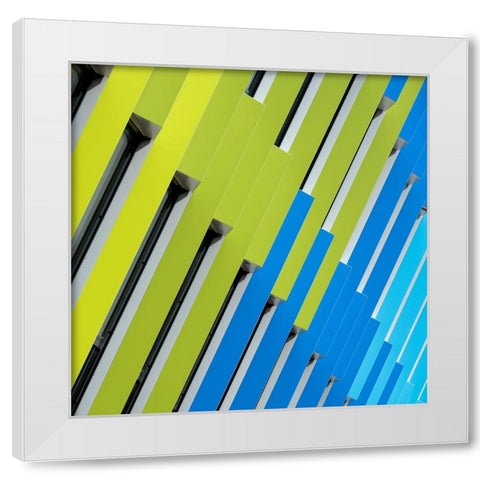 Van Son - Colorful Diagonals White Modern Wood Framed Art Print by Son, Van