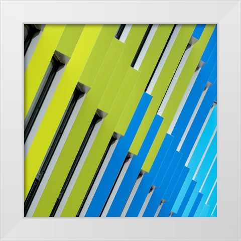 Van Son - Colorful Diagonals White Modern Wood Framed Art Print by Son, Van
