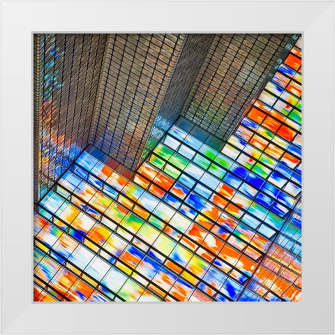 Van Son - Color Explosion White Modern Wood Framed Art Print by Son, Van
